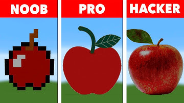NOOB VS PRO VS HACKER Minecraft Pixel art APPLE