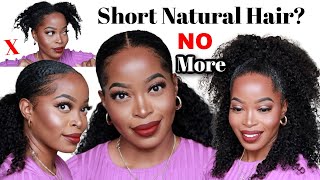 NO MORE SHORT NATURAL HAIR⁉ NO GLUE, NO GEL, NO LACE, NO HEADBAND WIGVersatile ft Curls Queen