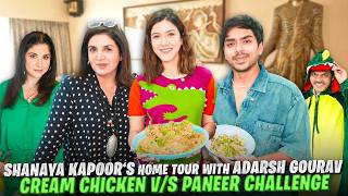 Download Lagu Shanaya \u0026 Maheep Kapoor’s Fab Home! Adarsh Ke Saath Cooking Challenge! Cream Chicken vs Paneer! MP3