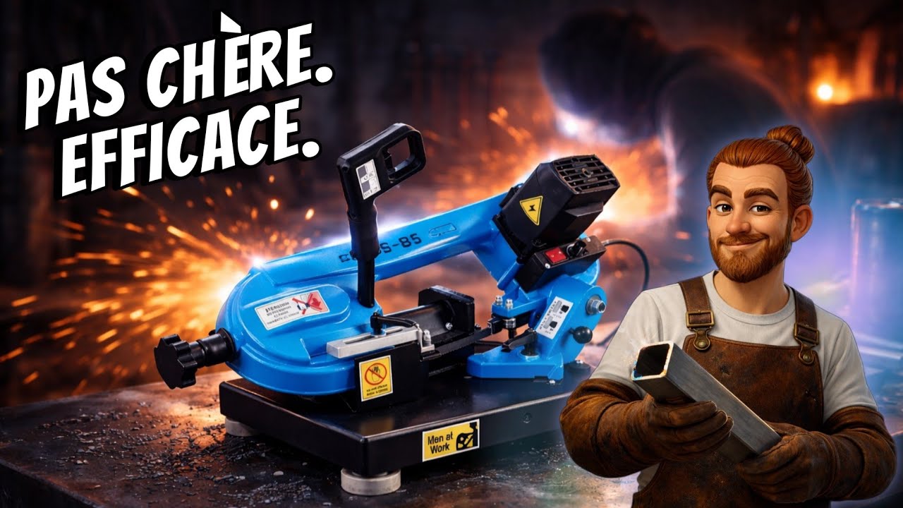 VEVOR Scie à Ruban Portable à Coupe Profonde 12,7 Cm, Scie à Ruban Sans Fil Électrique 1100W 42-144 M/min Coupe à 45°-90° Avec Lampe LED Base En Alliage Amovible Pour Couper Métaux PVC Bois Plastiques