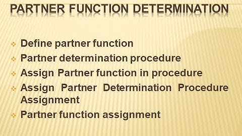 Partner Function Determination in SAP SD