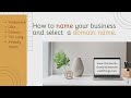 How to name your business and select a domain