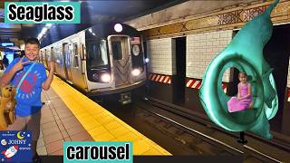 MTA Subway Train Ride To Seaglass Carousel \u0026 MTA Transit Store Munipals Trains