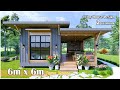 Beautiful Tiny House | 6m x 6m Farm House Type Design with wooden