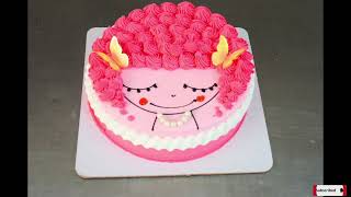 birthday cake with doll girl design