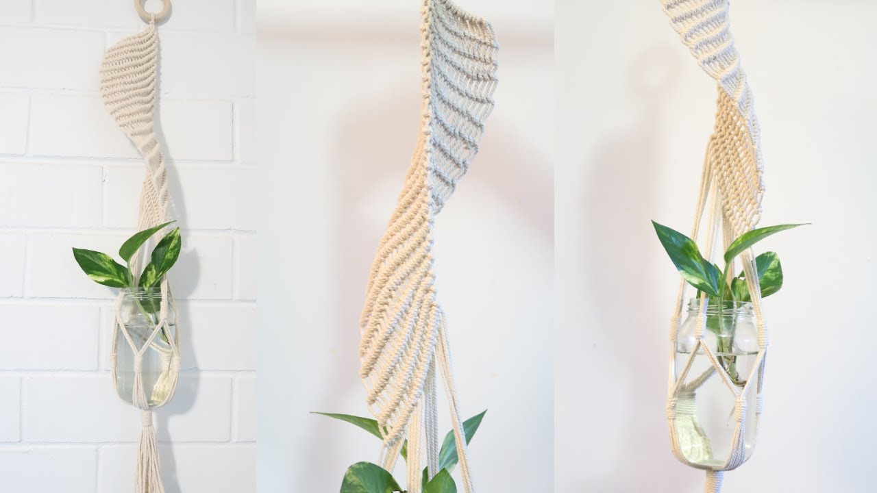 spiral macrame plant hanger step by tutorial 6 youtube hangers galvanized metal wall container