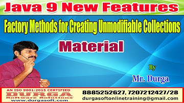 Download Java 9 New Features: Factory Methods for Creating unmodifiable Collections Material