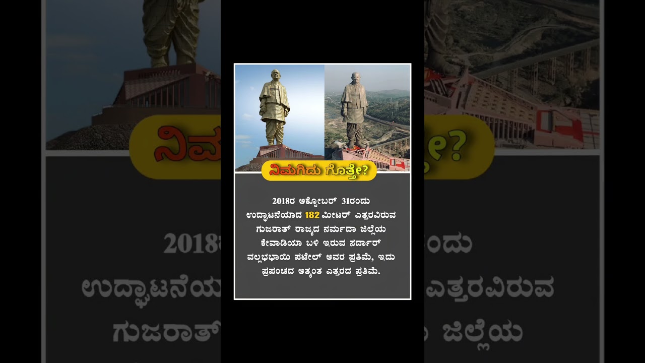 Amazing Fact Kannada | Sardar Vallabhbhai Patel statue 