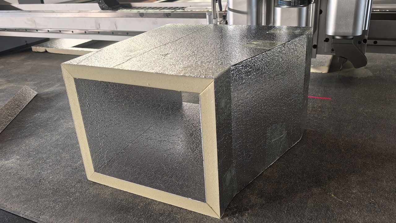 Phenolic Foam Duct CNC Cutting Machine | Auto Tool Change for V-Grooving, Bevel Cutting & Cutting