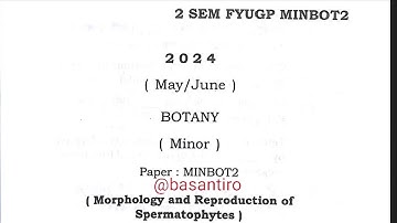 BSc second semester botany minor paper Dibrugarh University 2024 MINBOT2 FYUGP @proysir
