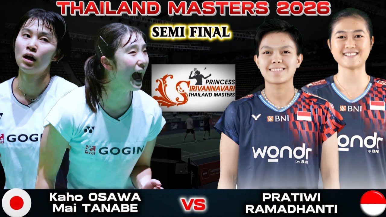 大澤佳歩/田部真唯 (日本) vs プラティウィ/ラマダンティ (インドネシア) | タイマスターズ 2026 バドミントン