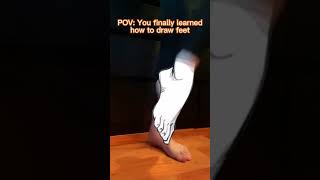 Use yourself as a reference image in your drawing #shorts #feet