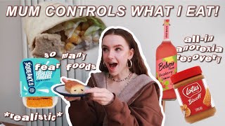 MUM CONTROLS EVERYTHING I EAT FOR A DAY - all-in anorexia recovery | rorecovering