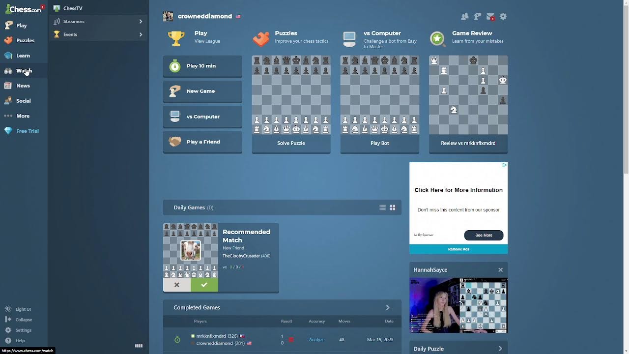 chess.com custom game