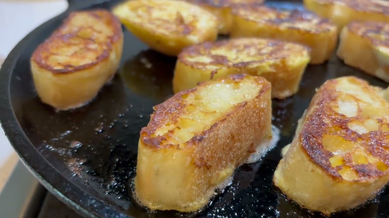 Pan francés tostados para merendar
