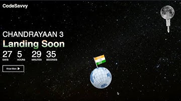 Chandrayaan 3 Landing Countdown with Rocket Animation 🚀🇮🇳 | HTML, CSS, JS Tutorial