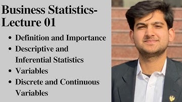Business Statistics - Lecture 01 - Introduction, Types of Statistics and Variables Urdu / Hindi