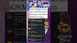 KEREN! ANGGA, ERIKA \u0026 JEROME POLIN TAKLUKKAN MARATHON 42 KM DI TOKYO #viral #keren #shorts #trending