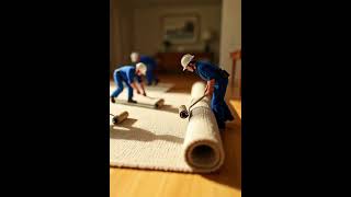 Pekerja mini sedang memasang karpet besar #ai  #imagetovideo  #animasi3d