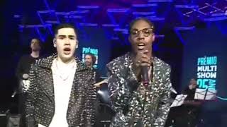 Mc Kevinho e Kekel cantam O Bebe no Prêmio Multishow 25 anos.