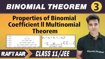 Binomial Theorem 03 - Properties of Binomial coefficient | Class 11/JEE | RAFTAAR