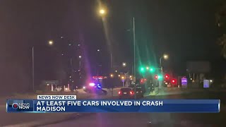 Chase results in at least five-car crash in downtown Madison