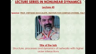 Structure,processes and dynamics of networks with higher order interactions-Prof.Steffano Boccaletti