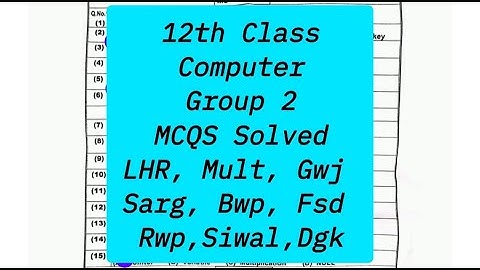 12th class Computer group 2 mcqs solved paper 2025 2nd year Computer paper group2 12th Computer mcqs