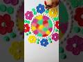 Easy Flower Rangoli Design 🌸 | Simple Circular Rangoli #shorts