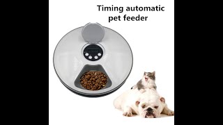 Pet Automatic Round Timing Feeder with 6 Grids Voice Recorder