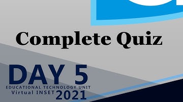 Virtual Inset Day 5 Quiz