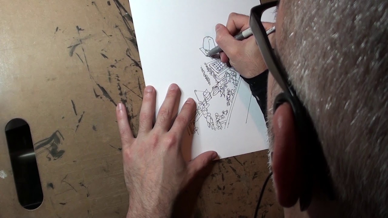 Straight To Ink Drawing - Aboard