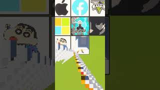 Goku Falling Pixel art in minecraft #shorts #trend #pikselmc #goku