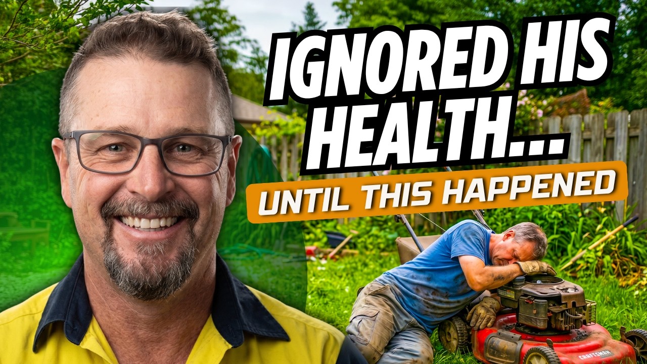 He services his mower more than his body. Then this happened. He services his mower more than his body. Then this happened.