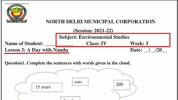 Class 4 EVS Week 3 (16.6.21) A Day With Nandu | life skills gardening EVS Week 3