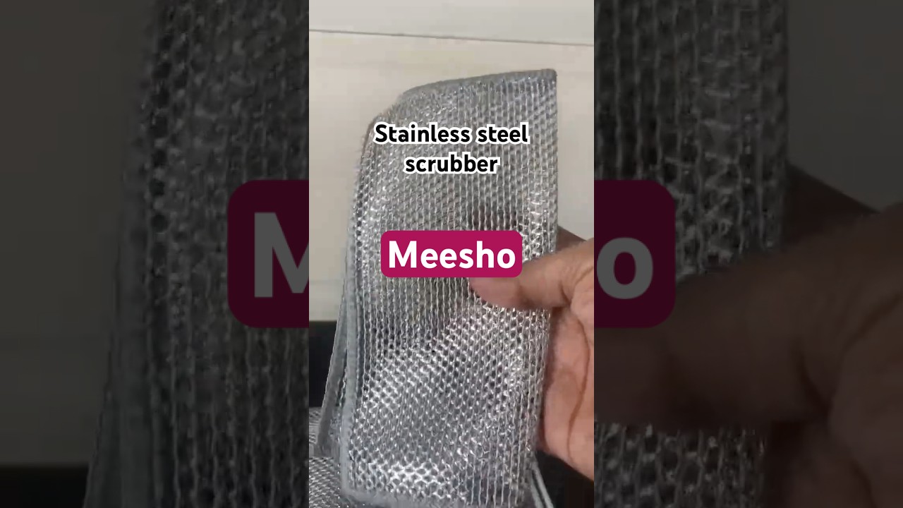 Double-Sided Microfiber Stainless Steel Scrubber Cloth 
