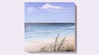 acrylic beach painting easy beginners paint tutorial