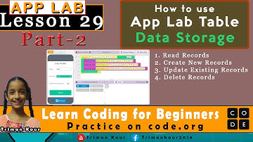 How to create update edit delete records in data tables in app lab | App Lab Lesson 29