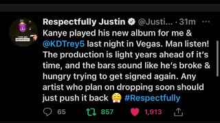 FIRST REPORT ON KANYE'S NEW ALBUM: JUSTIN LABOY REACTION (and Kevin Durant)