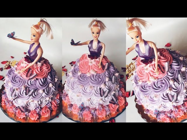 comment faire un gâteau barbie princesse d'anniversaire 💝 كيفية تحضير كعكة  عيد ميلاد باربي الأميرة 🎀 