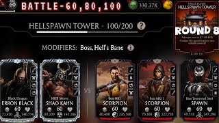 Fatal Hellspawn Tower Boss Battle 100 & 60, 80 Fight + Rewards Mortal Kombat Mobile