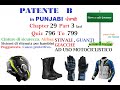 Patente b punjabi  chapter 29 part 3 last  cinture di sicurezza  casco  stivali  guantigiacche