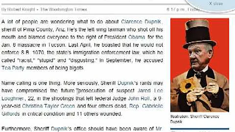 Arizona Shooting Sheriff Clarence Dupnik  Wants To...