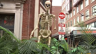 Arm stolen from giant skeleton decoration outside Massachusetts restaurant