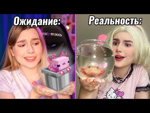 Я купила АКСОЛОТЛЕЙ из МАЙНКРАФТА в РЕАЛЬНОЙ ЖИЗНИ *мамочки*