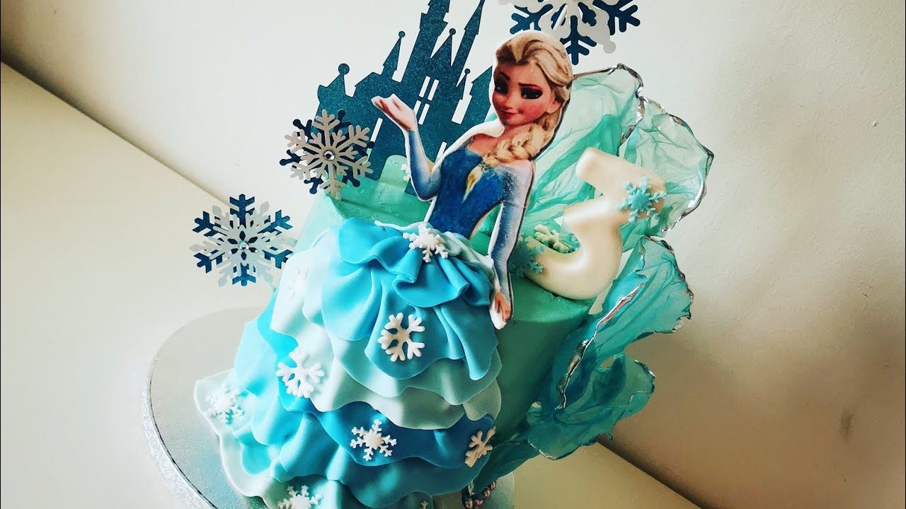 كيك ديزاين فروزن بدون عجينة سكر للمبتدئات من أ إلى ي