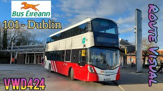 FULL Route Visual ~ Bus Éireann VWD424 ~ Volvo B5TL ~ Route: 101 (Drogheda - Dublin Busarás) screenshot 5