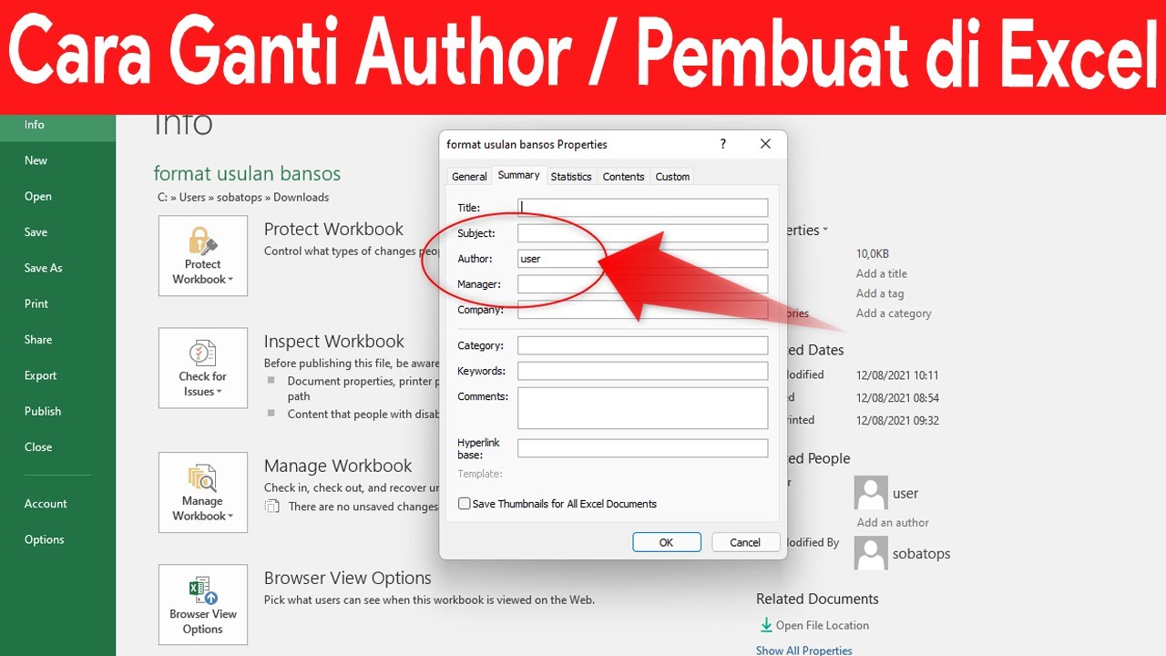 Mengubah Nama Penulis di Excel: Panduan Praktis untuk Semua Pengguna Mengubah Nama Penulis di Excel: Panduan Praktis untuk Semua Pengguna
