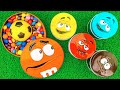 Satisfying Video l Candy Skittles Mixing in M&M's Box with Rainbow PlayDoh & Color Soccer Balls ASMR