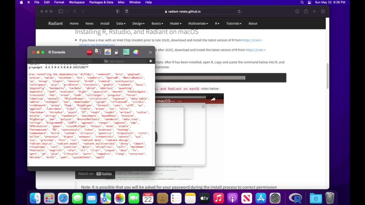 Install R, Rstudio, and Radiant on macOS - YouTube